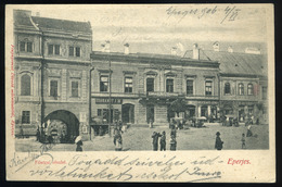 90420 EPERJES 1906. Régi Képeslap üzletek - Hungary
