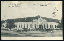 90424 MADARAS 1910. Cca. Ingusz Lipót üzlete, Régi Képeslap (sérülések) - Hungary