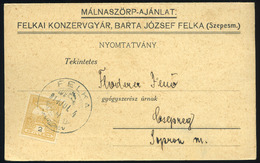 90432 FELKA 1914. Málnaszörp Ajánlat,céges Levelezőlap Csepregre Küldve - Used Stamps