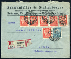 90471 BUDAPEST 1928. Dekoratív, Céges Ajánlott Levél Szent István 6*16f +Pf 2f Bérmentesítéssel Bécsbe - Used Stamps