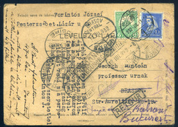 90485 BUDAPEST 1932. Levlap Romániából Visszaküldve, Többszörös Továbbküldésekkel.Érdekes! (a Szöveg Is Jó) - Used Stamps