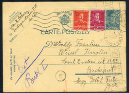 ROMANIA 1943 Uprated Stationery Card To Hungary - 2de Wereldoorlog (Brieven)