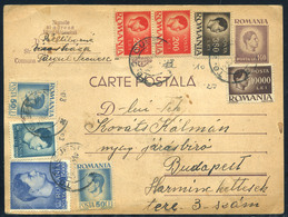 ROMANIA 1947. Uprated Inflation Stationery Card To Hungary - Brieven En Documenten