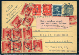 ROMANIA Interestin Inflation Postcard To Hungary - Covers & Documents