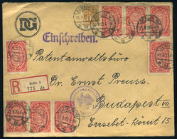 90543 NÉMETORSZÁG 1923. Berlin, Ajánlott Inflációs Levél Budapestre Küldve  /  GERMANY 1923 Berlin Reg. Infla. Letter To - Brieven En Documenten