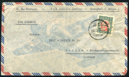 90508 KÍNA 1947. Légi Levél , Shanghai, Németországba Küldve  /  CHINA 1947 Airmail Letter Shanghai To Germany - 1912-1949 Republic