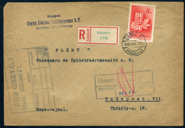 90517 BÁNRÉVE 1950. Ajánlott Levél Centenárium 4ft Egyes Bérmentesítéssel  /  BÁNRÉVE 1950 Reg. Letter Centenary 4 Ft Mi - Used Stamps