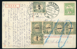 90539 1910. Képeslap Abbáziából Temesvárra Küldve, Az Osztrák Bélyeg Miatt 5f+5*1f-rel Portózva.Ritka Darab!  /  VIEW DE - Used Stamps