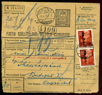 61527 ÚJKÍGYÓS 1946. Inflációs Bérmentesítésű Csomagszállító Budapestre Küldve  /  ÚJKÍGYÓS 1946  Infla. Franking Parcel - Used Stamps