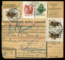 61541 SZERENCS 1946. Inflációs Bérmentesítésű Csomagszállító Budapestre Küldve  /  SZERENCS 1946  Infla. Franking Parcel - Usado