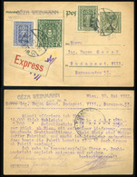 AUSTRIA 1922 Express Infla. Uprated Stationery Card To Hungary - Covers & Documents