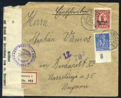 GERMANY 1921 Registered Censored Cover To Hungary - Other & Unclassified
