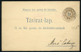 90748 CSERTÉSZ / Čertižné 1894. Díjjegyes Távirat Lap Mezőlaborcra Küldve, Ritka Bélyegzésekkel  /  SLOVAKIA - Used Stamps