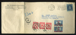 78422 1927. Levél Kubából Budapestre Küldve, Dekoratív Vegyes Portózással.Ritka Darab!  /  1927 Letter From Kuba To Buda - Brieven En Documenten