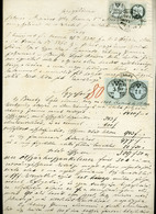 68277 MOSON 1861. Nyugta  4 Bélyeges 4 Címletű Okmánybélyegekkel  /  MOSON 1861 Receipt 4 Stamp 4 Denom. Stamp Duty - Brieven En Documenten