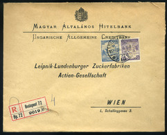 90759 BUDAPEST 1912. Ajánlott Vegyes Bérmentesítésű Levél, Céglyukasztásos Bélyegekkel Bécsbe Küldve  /  BUDAPEST 1912 R - Used Stamps