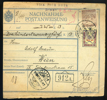 CROATIA , RUMA , Austrian Postal Voucher With Hungarian Stamps! Interesting Piece  1919. - Covers & Documents