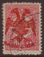 1913 20pa Rose Eagle Opt'd In Red, Mi 6 Variety, Very Fine Used. Signed  Dr Rommerskirchen BPP. For More Images, Please  - Albania