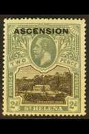 1922 2d Black And Grey Ovptd "Ascension", Variety "Blot On Scroll", SG 4b, Very Fine Mint. Lightly Toned Gum. For More I - Ascensione