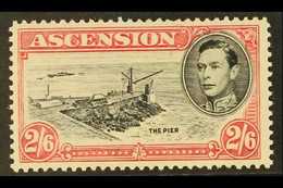 1938 2s 6d Black And Deep Carmine, Variety "Davit Flaw", SG 45ca, Very Fine And Fresh Mint. Rare Stamp. For More Images, - Ascension