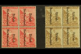 1893 1d Carmine And 2d Bistre Ovptd, SG 38/39, In Very Fine Mint Blocks Of 4. For More Images, Please Visit Http://www.s - Other & Unclassified