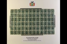 1867-68 5c Dark Bottle Green Condor COMPLETE MINT SHEET Of The 4th Re-engraved Plate Of The 1st Stage, Lovely Fresh Cond - Bolivia