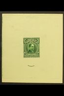 1928 IMPERF DIE PROOF For The 10c President Siles Issue (Scott 190, SG 222) Printed In Green On Ungummed Thin Paper With - Bolivia