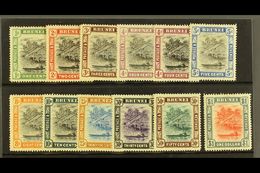 1907-10 Hut Set SG 23/33, Plus 4c Reddish Purple Shade SG 26a (with Light Gum Bend), Mostly Fresh Mint. (12 Stamps) For  - Brunei (...-1984)