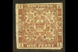 1862-64 1d Chocolate- Brown Imperf, SG 16, Mint With 4 Margins, Part OG. For More Images, Please Visit Http://www.sandaf - Other & Unclassified