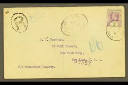 1908 (6 June) Registered Cover To USA, Bearing 1907 1s Stamp (SG 15) Tied By "George Town" Cds, With Registration "R" Ca - Cayman Islands