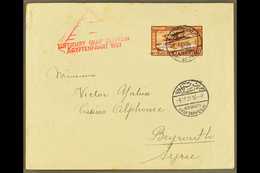 1931 100m On 27m Zeppelin Stamp On Cover To Beyrouth Tied By Zeppelin Cds Cachet With Red "Pyramids" Egypt Flight Cachet - Other & Unclassified