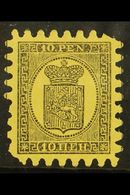 1871 10p Black/yellow, Wove Paper, Type II Serpentine Roulette, SG 58, Mint, Part OG With 2 Blunt Corners For More Image - Altri & Non Classificati