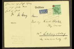 FRENCH ZONE - WURTTEMBERG 1949 (13 Apr) Postcard Bearing 10pf+20pf Red Cross Stamp (Michel 40 A, SG FW40) And Berlin 'St - Other & Unclassified