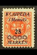 LITHUANIAN OCCUPATION 1923 (middle Feb) 25M On 25c Dark Vermilion-red With "L" In "KLAIPEDA" Mutilated, Mi 137 VI, Never - Other & Unclassified