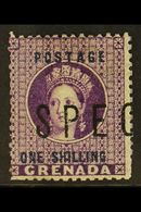 1875 1s Deep Mauve, SG 13, "Spec" ½ Of A Pair Overprinted "Specimen", All Pairs Were Split Before Distribution. For More - Grenada (...-1974)