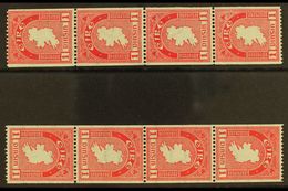 1946 COIL STAMPS 1d Carmine Perf 15 X Imperf, Fine Mint Strips Of Four With Upright And Inverted Watermarks, SG 112c/cw, - Altri & Non Classificati