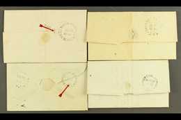 1846-1852 LOCALLY POSTED ENTIRE LETTERS. A Group Of Three Entire Letters And One Cover, Inc Three With Different "Kingst - Giamaica (...-1961)
