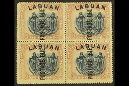 POSTAGE DUE 1901 24c Blue And Lilac-brown, Perf 14½-15, SG D9b, Fine Mint BLOCK OF FOUR, Some Vertical Perf Separation.  - Borneo Del Nord (...-1963)