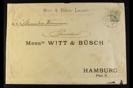 1901 TOP 10S VALUE ON GERMAN SEEPOST COVER TO HAMBURG (January) Printed "Witt & Busch, Lagos" Printed Envelope (242 X 16 - Nigeria (...-1960)