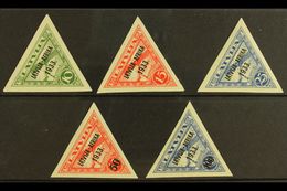 1933 NEVER HINGED MINT AIR CHARITY. Riga - Bathurst Flight Opt'd "Latvija - Africa 1933" Imperforate Set, Mi 220/24, SG  - Latvia