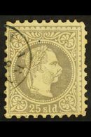AUSTRIAN LEVANT 1883 25so Grey-lilac Franz Joseph, Fine Printing, Mi 6 II, Used, Some Pulled Perfs, Crisp Varna (Bulgari - Altri & Non Classificati