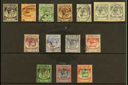 PENANG 1942 Stamps Of Straits Settlements Overprinted "Dai Nippon 2602 Penang", Fine Used Group Between SG J77 - J88 Inc - Other & Unclassified