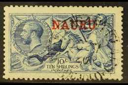 1916-23 10s Deep Bright Blue De La Rue Seahorse, SG 23d, Very Fine Used Example Of This Scarce Stamp. For More Images, P - Nauru