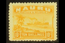 1924 10s Yellow On Rough Surfaced Paper, SG 39A, Very Fine And Fresh Mint. For More Images, Please Visit Http://www.sand - Nauru