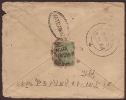 1921 INCOMMING Cover From Bombay Franked Geo V ½a Green With Neat Black Double Lined Oval "Katmandu"arrival. For More Im - Nepal