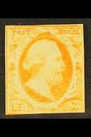 1852 15c Deep Yellow-orange (NVPH 3, SG 3, Michel 3a), Unused No Gum, Two Close Margins, Cut Just Into The Outer Frame L - Other & Unclassified