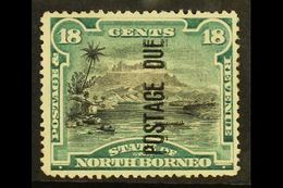 POSTAGE DUES 18c Black And Deep Green, Ovpt Vertical Reading Up, SG D10c, Very Fine Mint. For More Images, Please Visit  - Borneo Del Nord (...-1963)