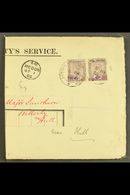 1905 (March) Large Part OHMS Envelope, Registered  To England, Bearing 1900 6d Dull Mauve And Violet SG 6 X2 (unusually  - Nigeria (...-1960)