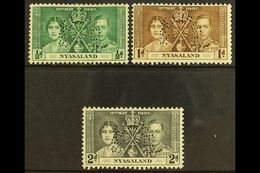 1937 Coronation Set Complete, Perforated "Specimen", SG 127s/129s, Very Fine Mint. (3 Stamps) For More Images, Please Vi - Nyassaland (1907-1953)