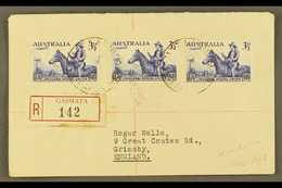 1950 (May) Neat "Roger Wells" Registered Cover To England, Bearing UPU 3½d X3, Tied GASMATA Cds's, Rabaul And Sydney Tra - Papua New Guinea